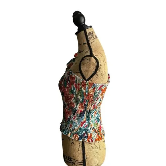 SHEIN Allover Print Ruffle One Shoulder Puff Sleeve Top XL NWOT - Picture 7 of 11